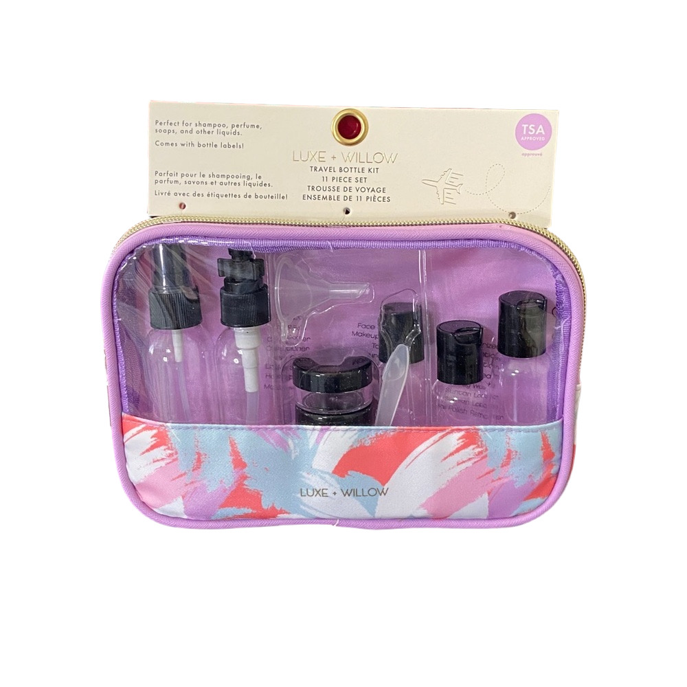 Luxe & Willow 11-Piece Travel Bottle Kit – TSA Approved, New in Box, MSRP $40